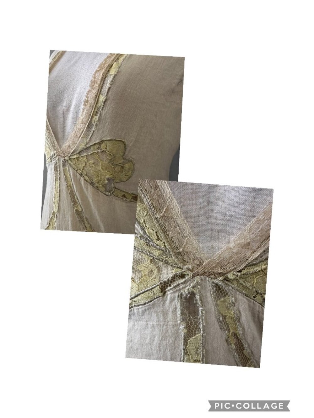Chan Luu V Neck Midi Dress Sleeveless Intricate Lace Lightweight Sheer Beige S - Picture 6 of 8